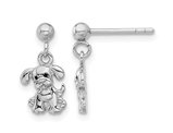 Sterling Silver Polished Dog Post Dangle Earrings